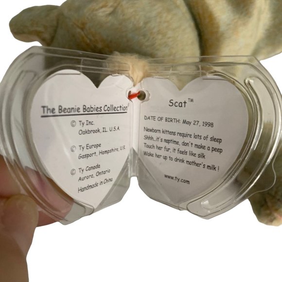 Scat the Cat Retired TY Beanie Baby 1998 PE Pellets Excellent Cond Pink Whiskers - Picture 6 of 8